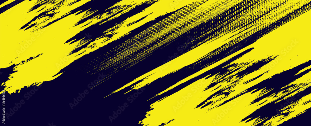 Poster dots halftone yellow and dark blue color pattern gradient grunge texture background. dots pop art sp