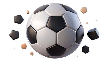 Obraz premium Black and white soccer ball with geometric shapes football sport