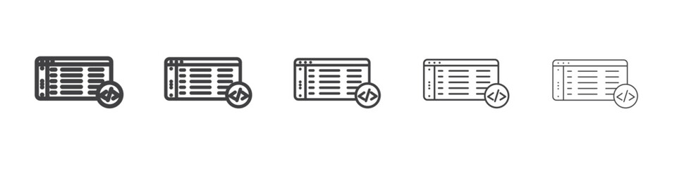 coding program icon Line graphics illustration symbol