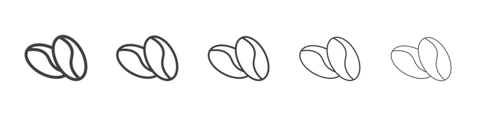 Coffee beans icon Line graphics illustration symbol