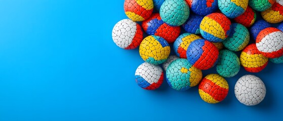 Fototapeta premium Colorful Cracked Ball Pile Abstract Background