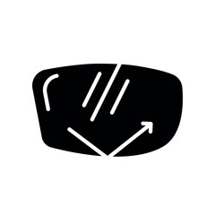 scratch resistant black flat icon for digital and print projects.