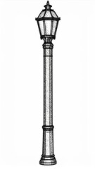 Classic Ornate Lamp Post Design Illustration