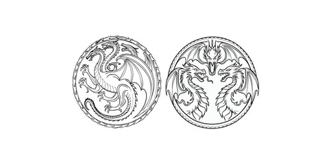 Print  targaryen vector isolated on white background