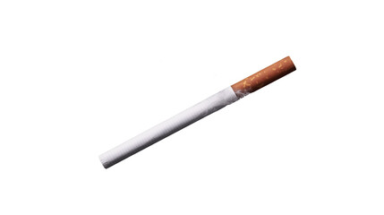 Cigarette with filter restingisolated on transparent background simple studio shot