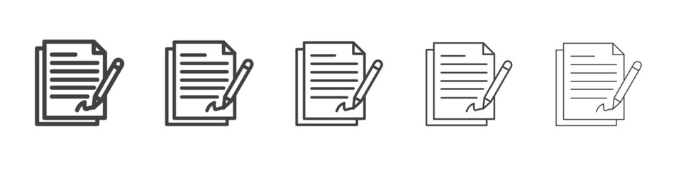 Contract signing icon Line graphics illustration symbol