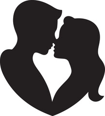 Kissing Couple Silhouette