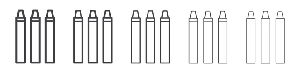 Crayons icon Line graphics illustration symbol