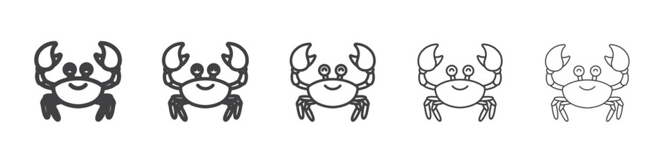 Crabs icon Line graphics illustration symbol