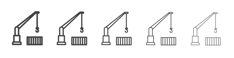 crane icon Line graphics illustration symbol