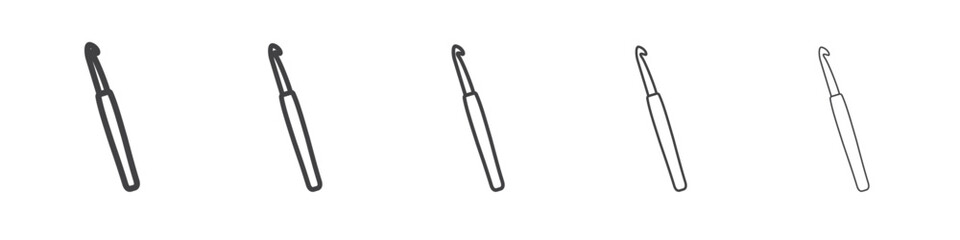 Crochet needle icon Line graphics illustration symbol