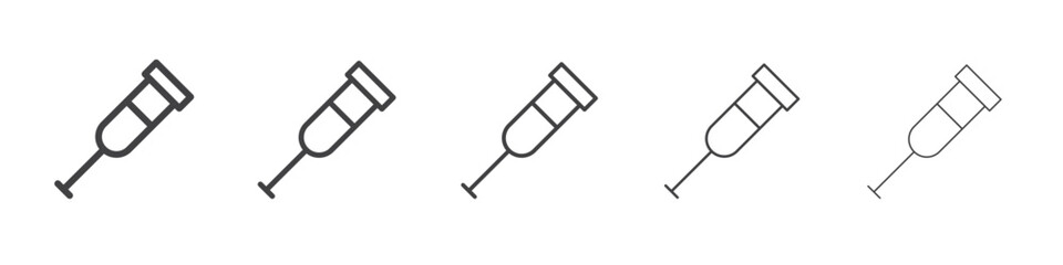 crutches icon Line graphics illustration symbol