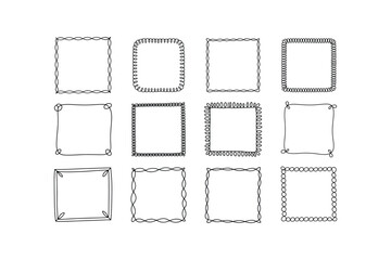 Decorative square frames with varied ornate borders vector