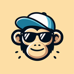 illustration of a monkey with glasses style 