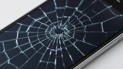 Fototapeta premium Smartphone with cracked screen for repair services