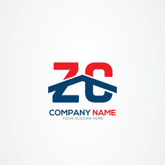 ZC or CZ Creative Modern Letters Logo Design Element