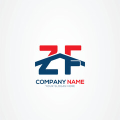 ZF or FZ Creative Modern Letters Logo Design Element