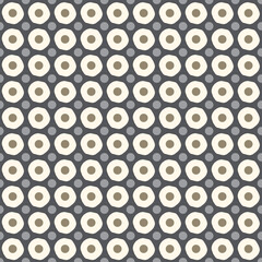 Elegant circle pattern big round shapes small dots motif seamless classic geometric background. Modern fashion stylish fabric design textile swatch easy to recolor all over print block.