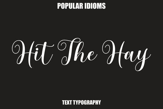 Hit The Hay Stylist Calligrathy text Idioms