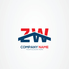 ZW or WZ Creative Modern Letters Logo Design Element