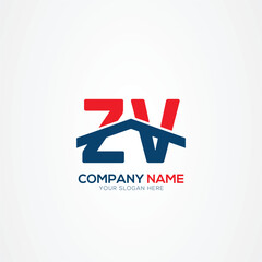 ZV or VZ Creative Modern Letters Logo Design Element