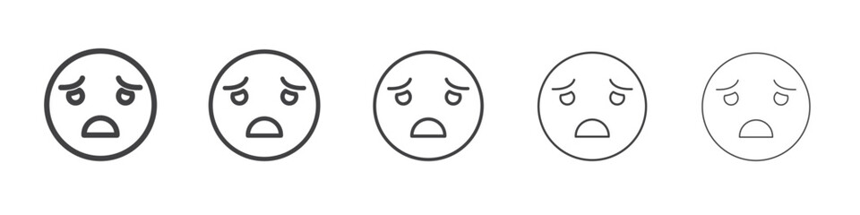 Desperate emoji icon Line graphics illustration symbol