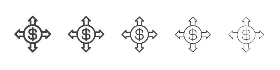 Diversified investment icon Line graphics illustration symbol