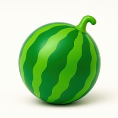 3D toy watermelon isolated on white background — a playful and vibrant visual ideal for food education, children’s products, eco branding, and themed campaigns like World Food Day and Earth Day