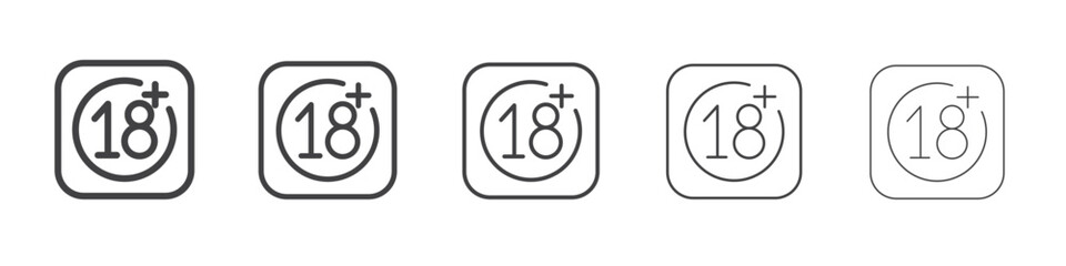 Eighteen plus icon Line graphics illustration symbol