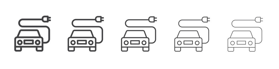 Electric Car Charging icon Line graphics illustration symbol