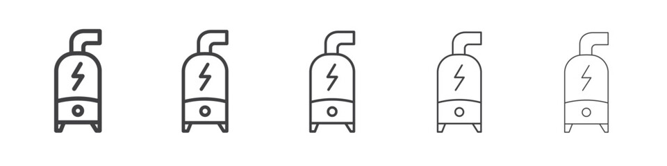 Electric heating boiler icon Line graphics illustration symbol