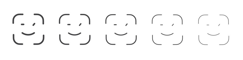 face detection icon Line graphics illustration symbol