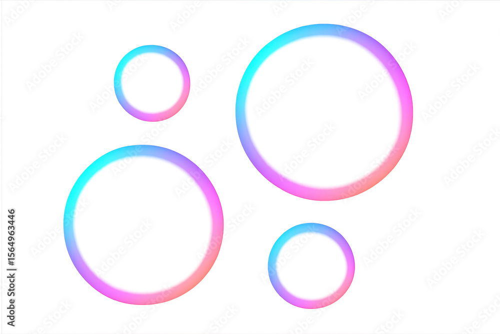 Poster Vibrant neon circles creating a modern and dynamic design element, perfect for adding a touch of color and energy to any project with transparent background