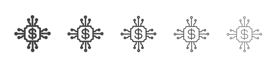 fintech industry icon Line graphics illustration symbol