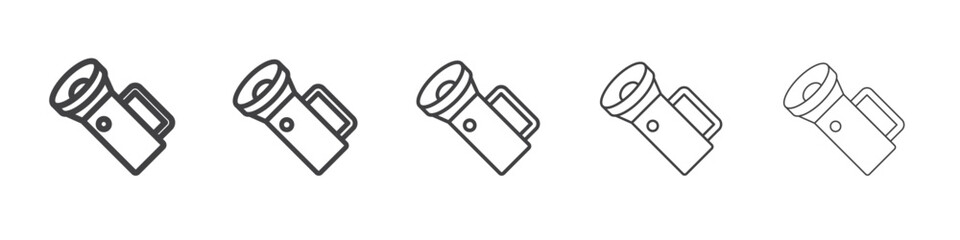 Flashlight icon Line graphics illustration symbol