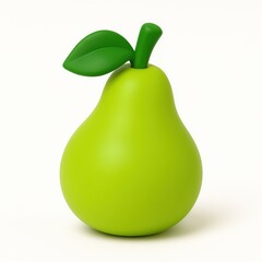 3D toy pear isolated on white background — a playful and vibrant visual ideal for food education, children’s products, eco branding, and themed campaigns like World Food Day and Earth Day