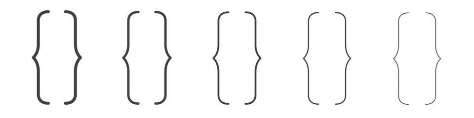 Font brackets icon Line graphics illustration symbol