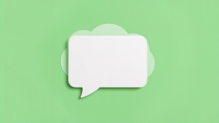 Vivid green background with 3d speech bubble notification