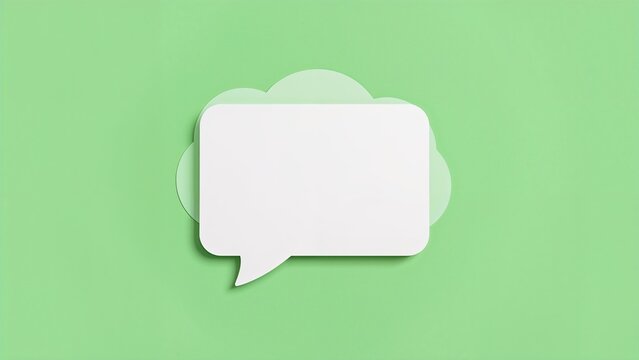 Vivid green background with 3d speech bubble notification - Powered by Adobe
