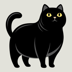 Obraz premium Standing Scottish Fold Cat Silhouette with Folded Ears