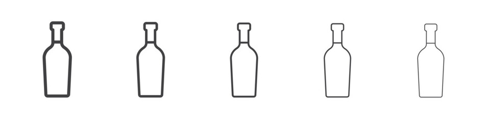 Glass bottle icon Line graphics illustration symbol