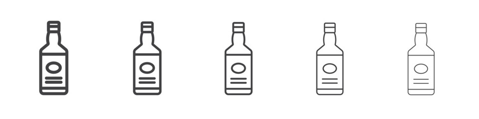Glass bottle icon Line graphics illustration symbol