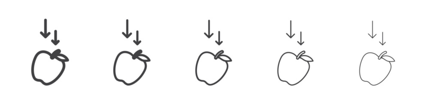 Gravity icon Line graphics illustration symbol