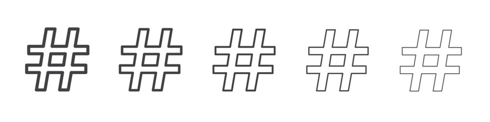 Hastag icon Line graphics illustration symbol