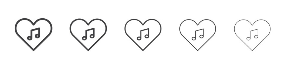 Heard heart note icon Line graphics illustration symbol