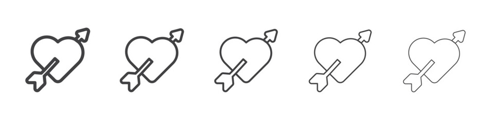 heart and arrow Amour icon Line graphics illustration symbol