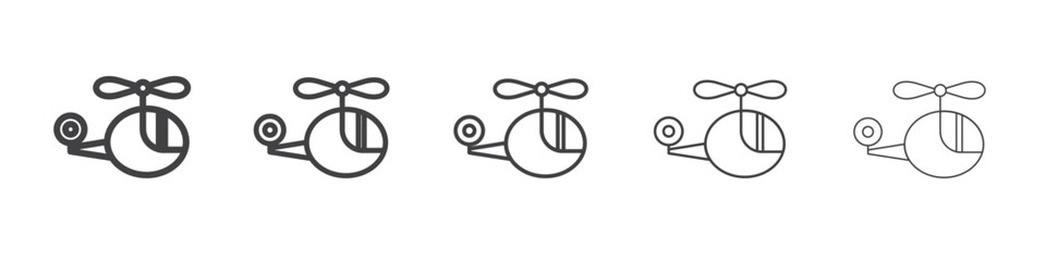 Helicopter icon Line graphics illustration symbol