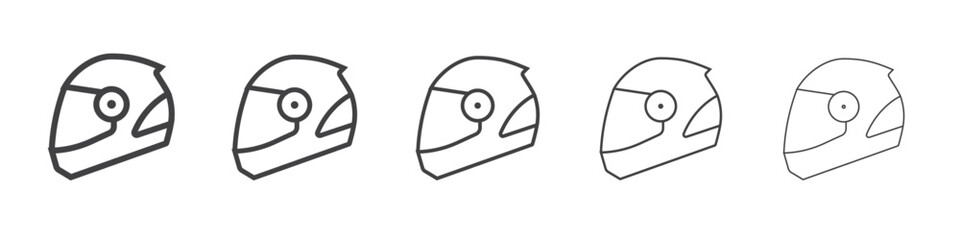 Helmet icon Line graphics illustration symbol