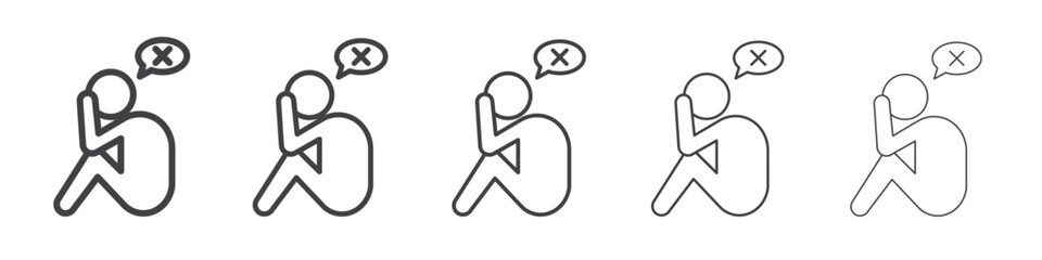 helpless human icon Line graphics illustration symbol