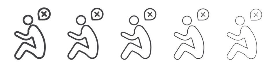 helpless human icon Line graphics illustration symbol